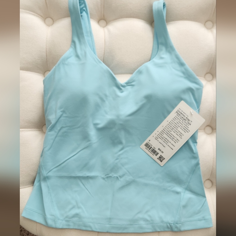 NWT- Lululemon Align Waist Length Tank- Size 6, Icing Blue